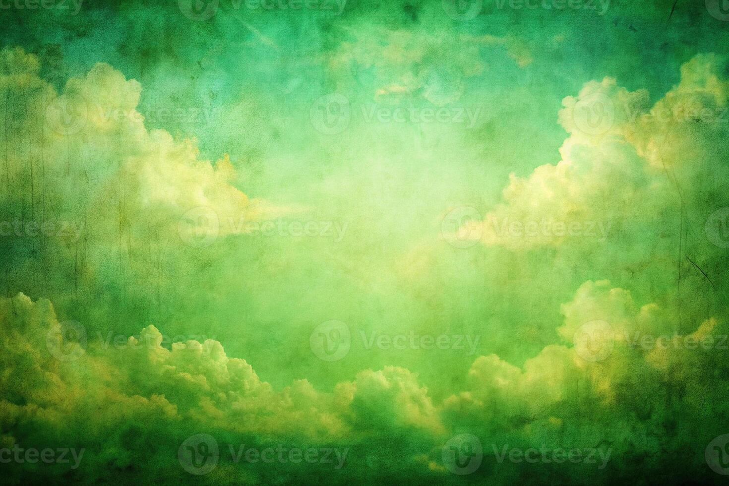 Abstract grunge background in green sky with clouds photo