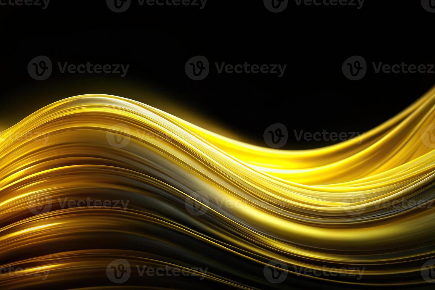 Abstract black background with yellow wave Depth of Field photo