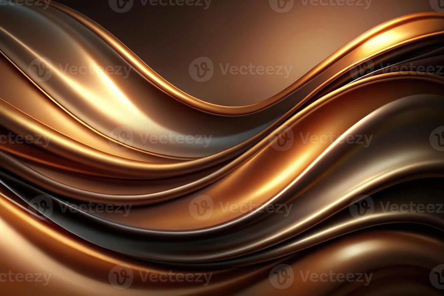 Abstract background of smooth flowing silk with soft wave of brown and black colors Silhouette photo