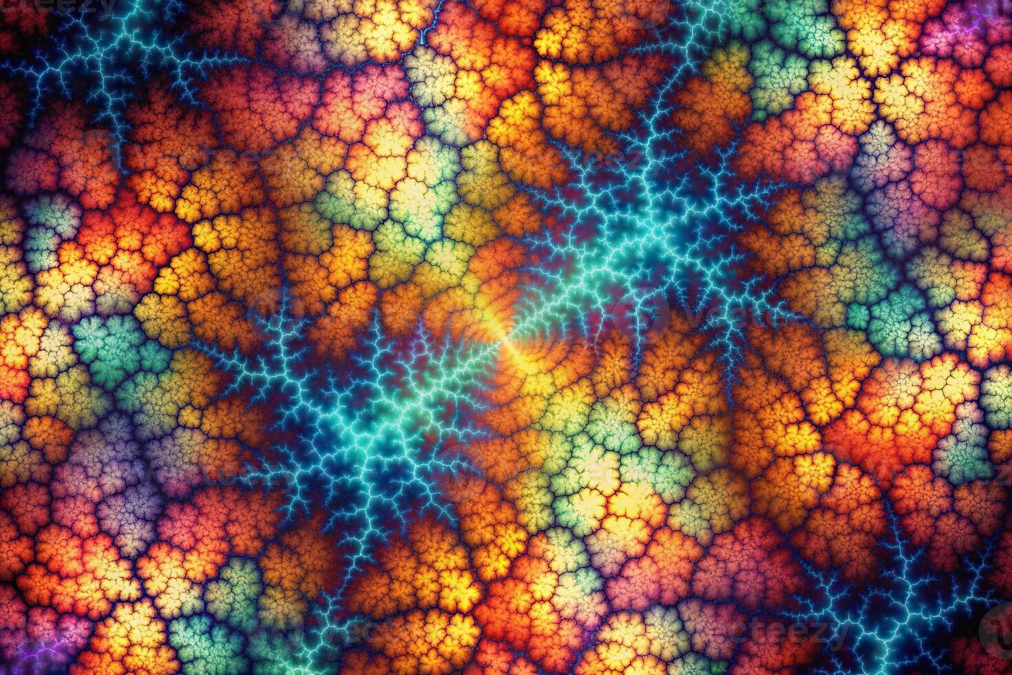Abstract fractal art background with crackle texture and copy space photo