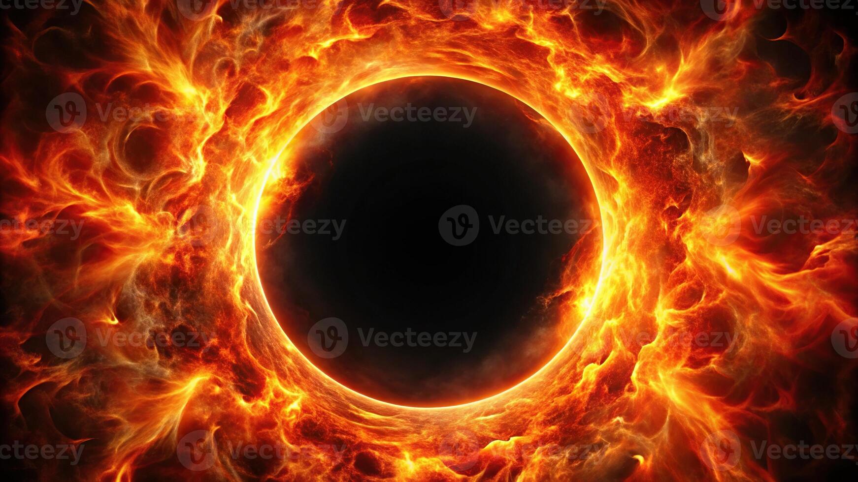 Abstract background with dark and fiery circle photo