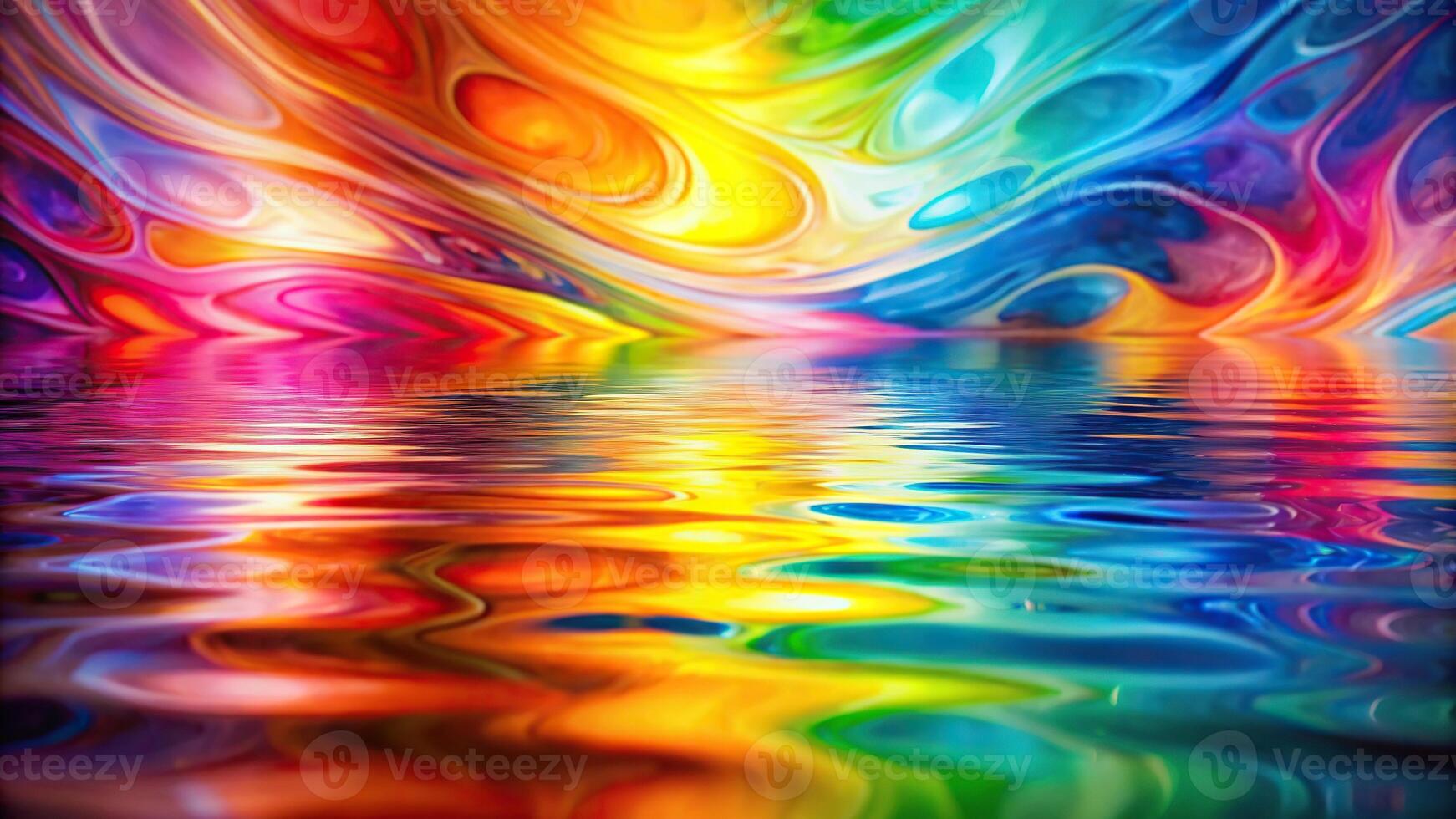 Abstract background with colorful liquid water reflections photo