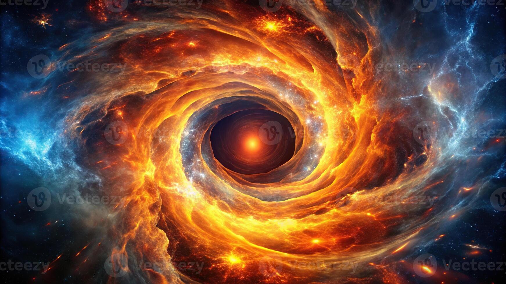 Abstract fiery vortex in dark cosmic space photo