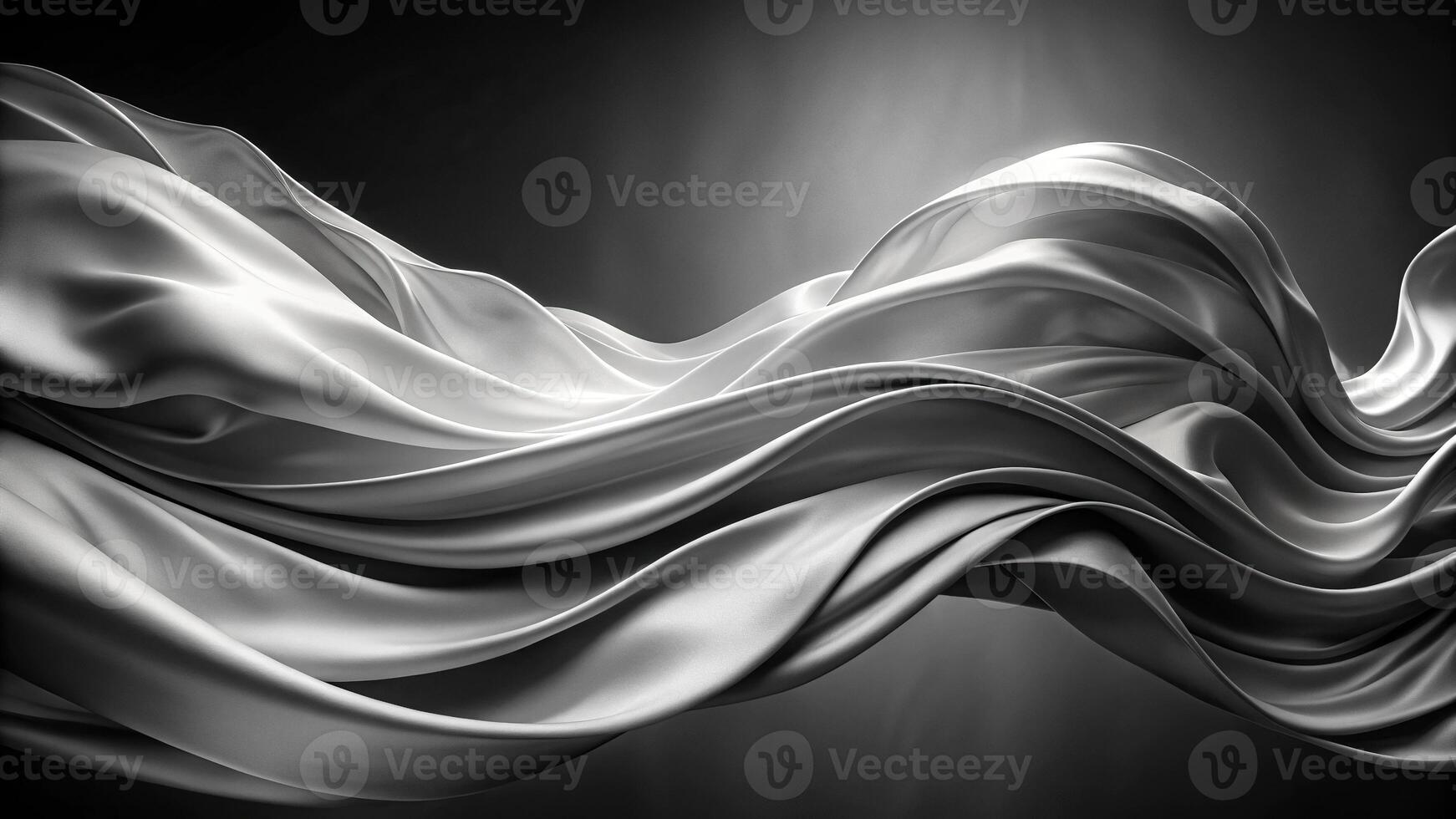 Abstract elegance flowing silk in black and white long shot photo