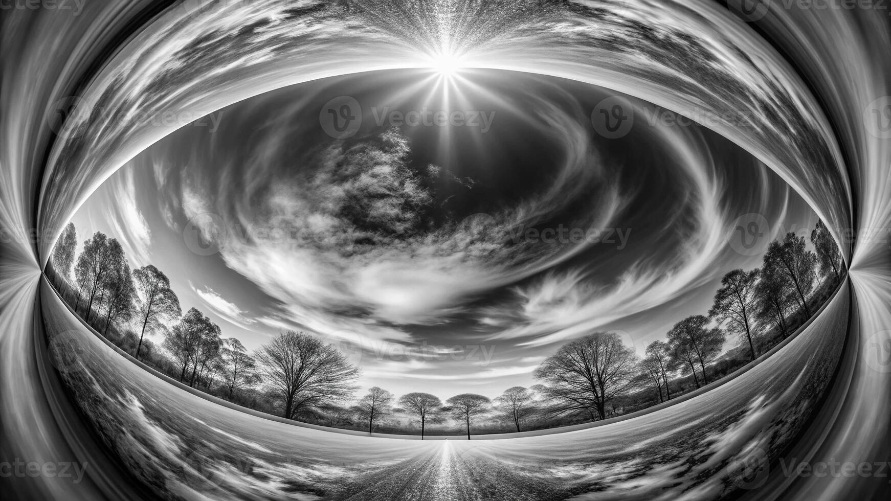 Abstract fisheye monochrome background photo