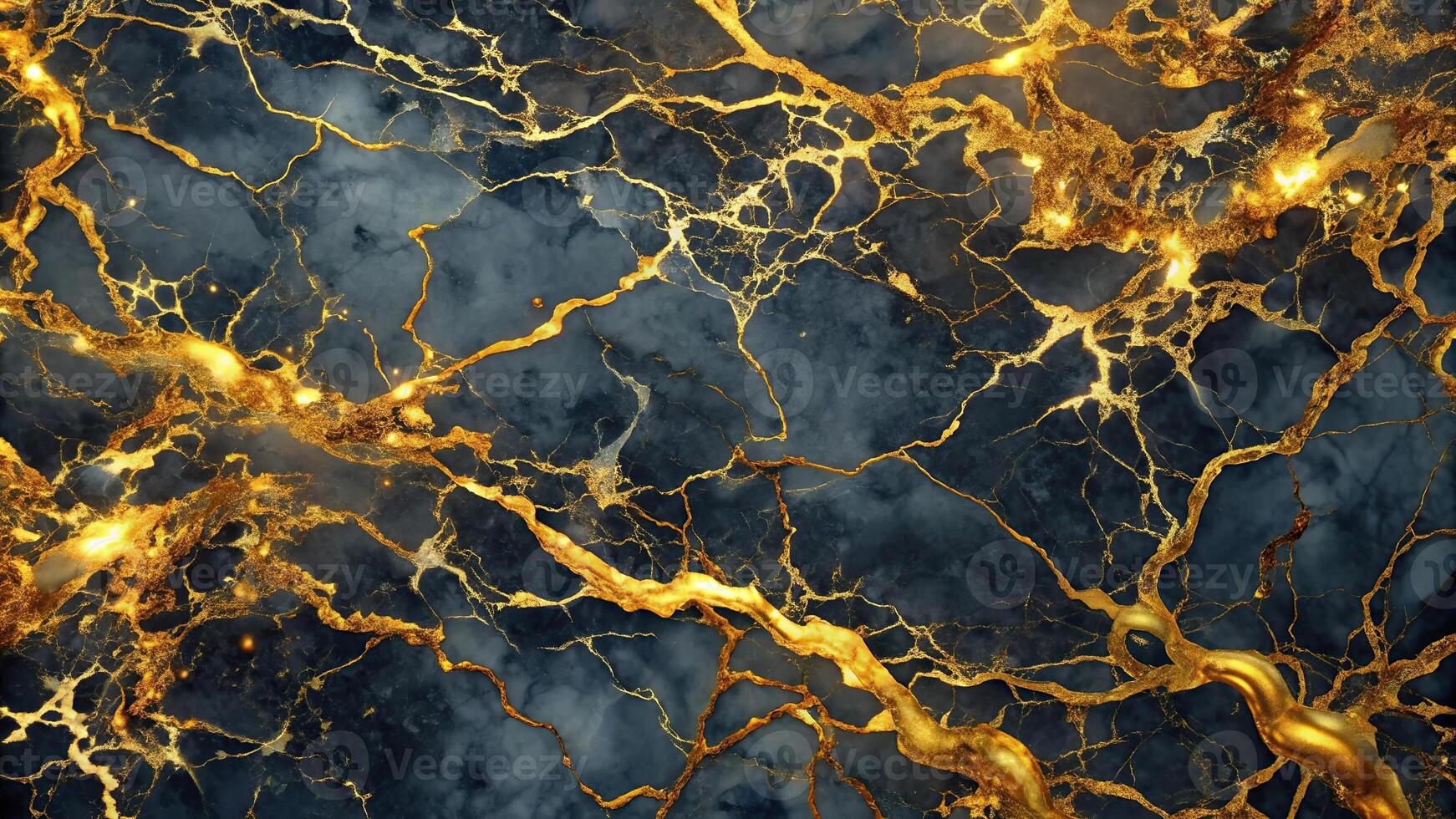 Abstract dark yellow marble texture with gold splashes on a luxury background photo