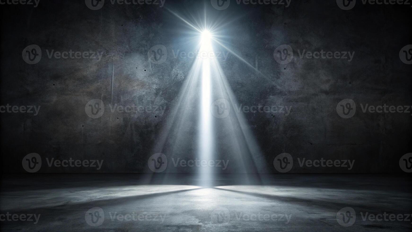 Abstract dark background with light beam and smoke photo