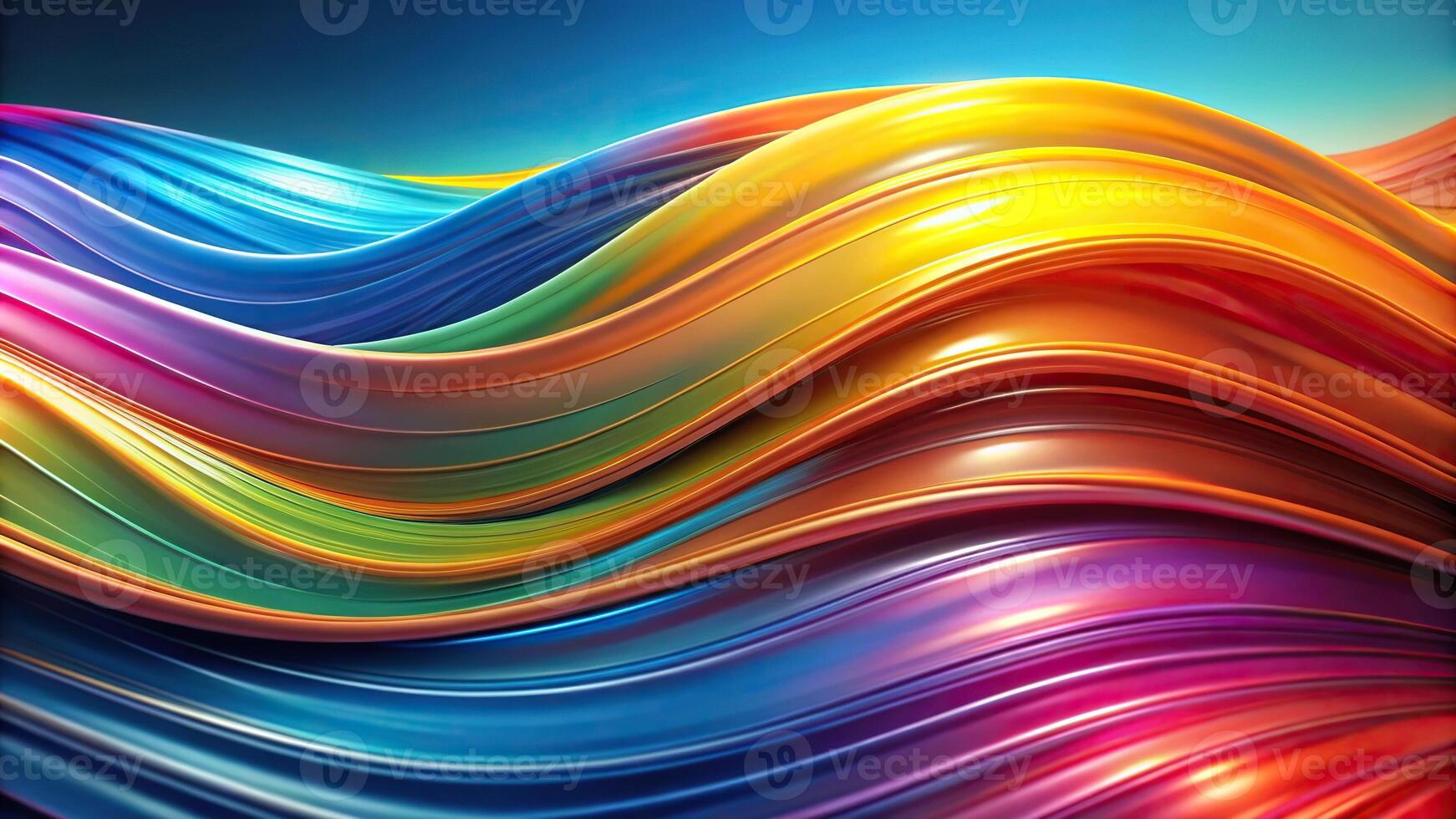 Abstract colorful flowing wave background with a low angle perspective photo