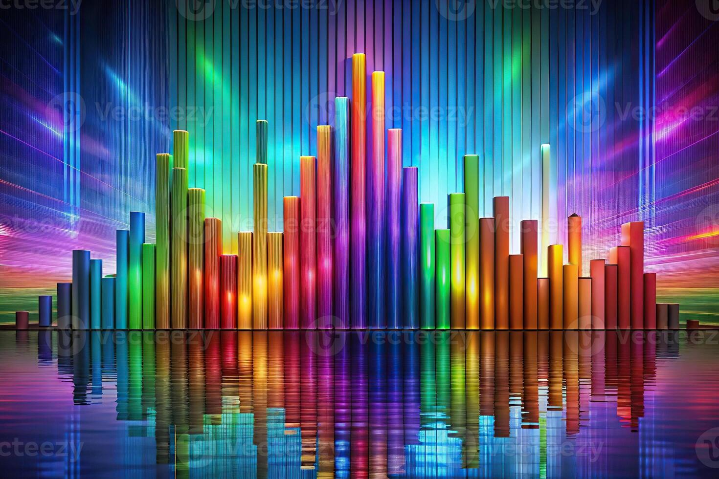 Abstract colorful background with futuristic histogram reflection photo