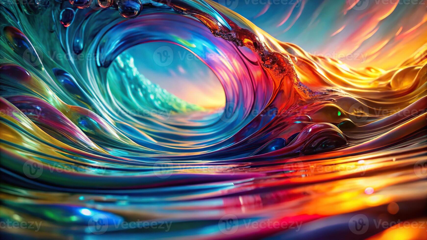 Abstract colorful fluid dynamic waves background seen from below photo