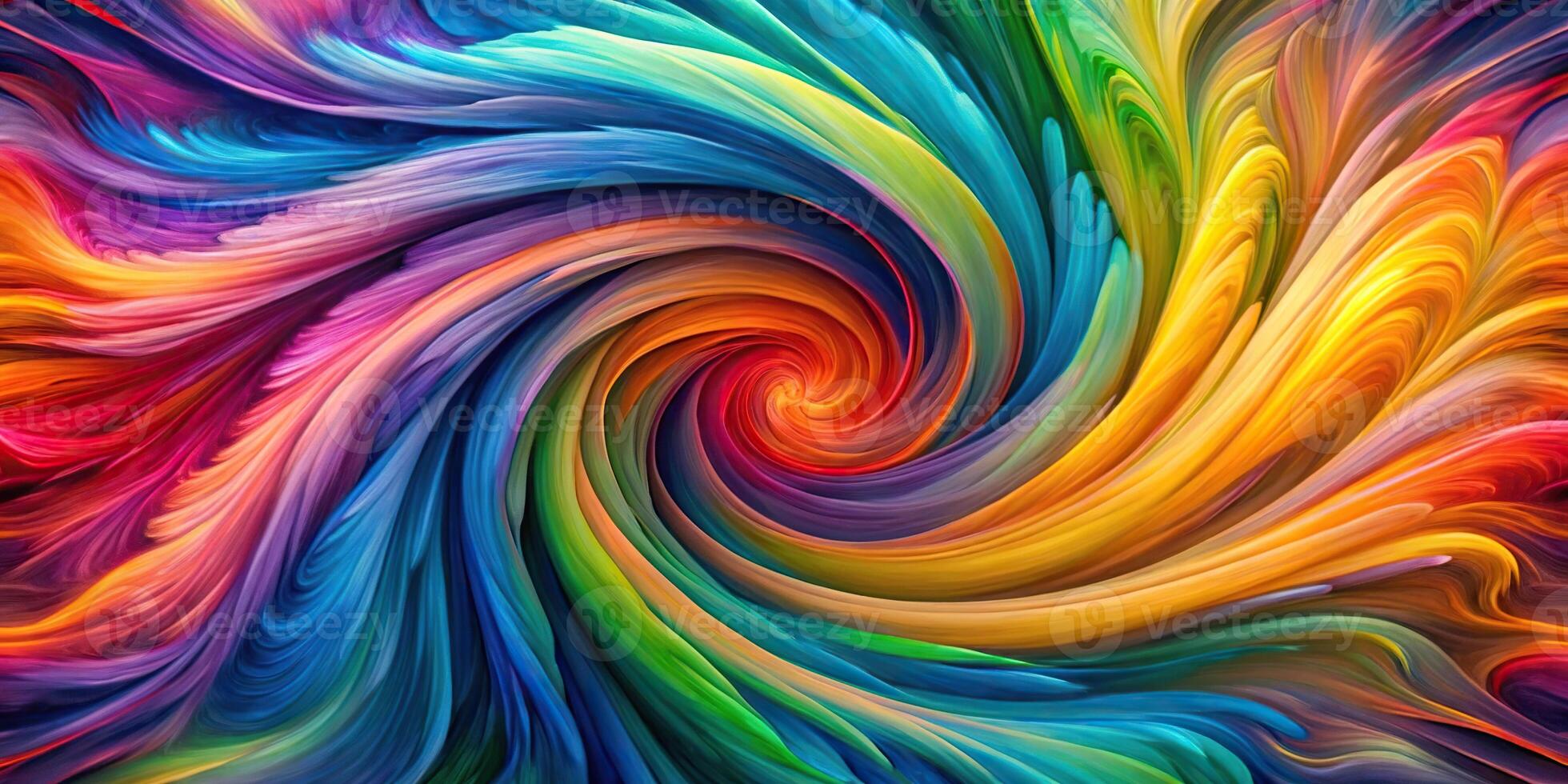 Abstract colorful chaos unleashed in destructive symmetrical whirlwind canvas photo