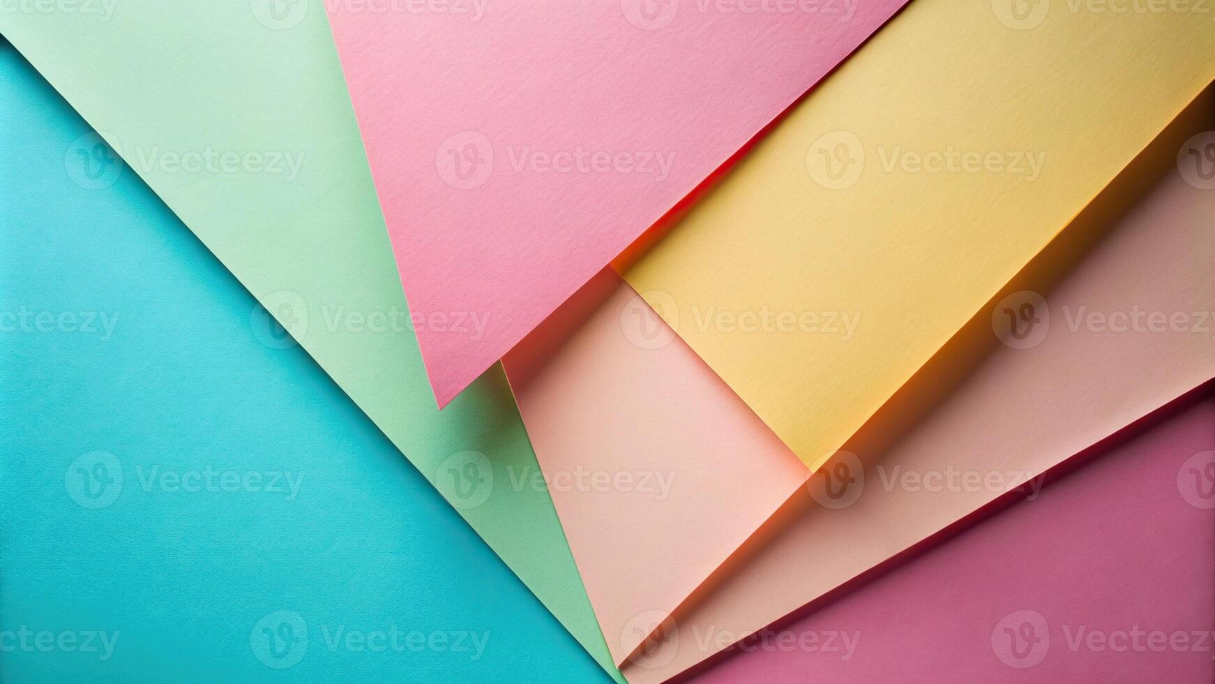 abstract colored paper background with geometric shapes in pastel tones photo