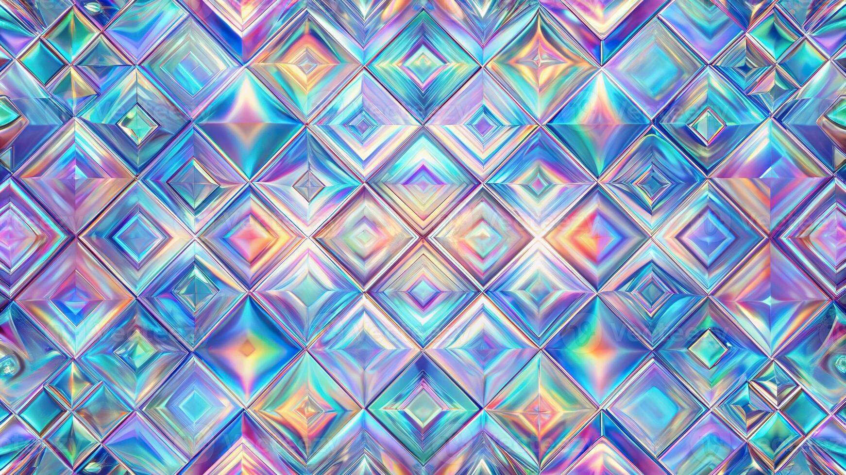 Abstract art tile pattern with glitch distortion and hologram effect at a tilted angle photo