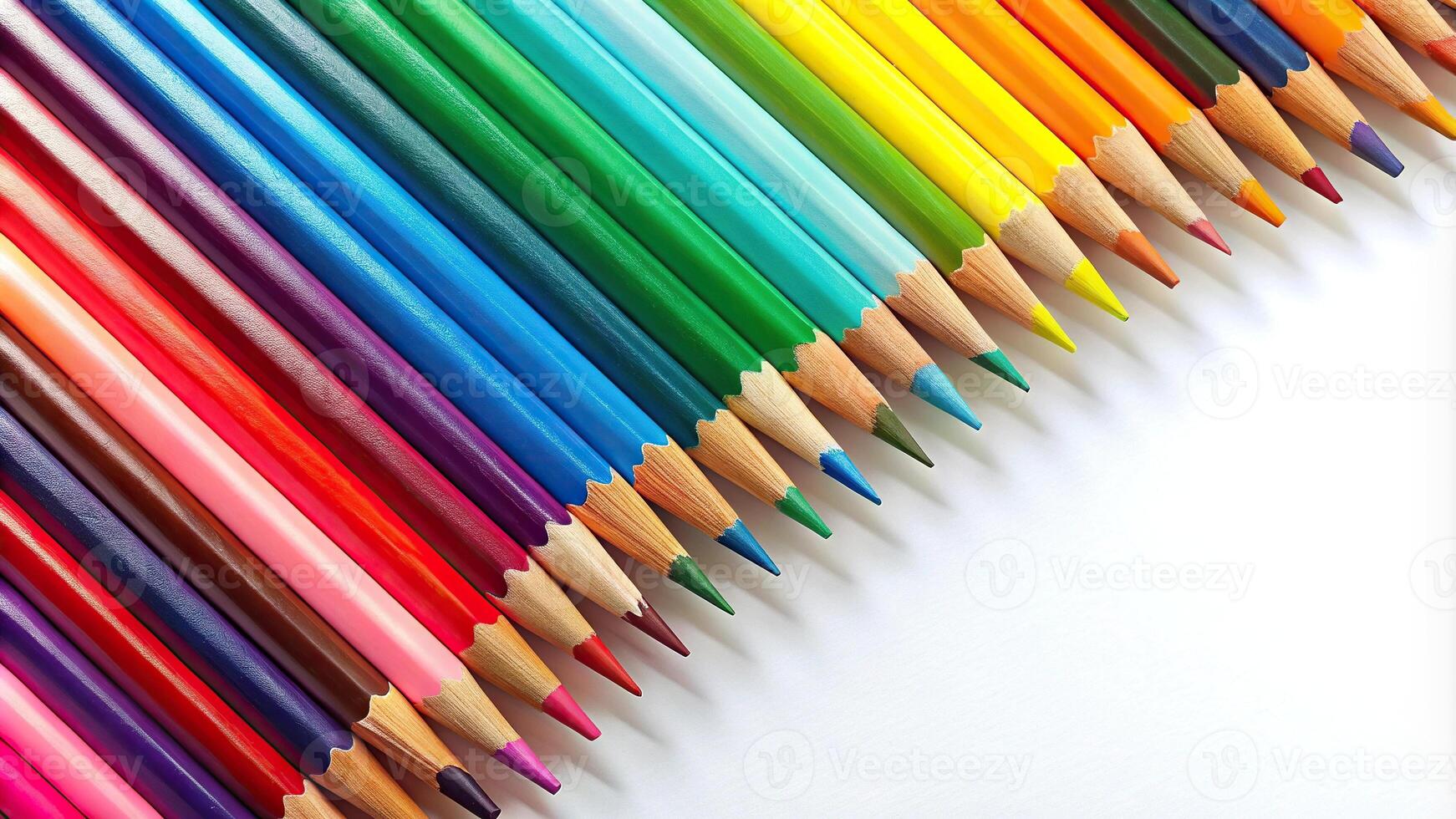 Abstract background created by colored pencils at a tilted angle photo