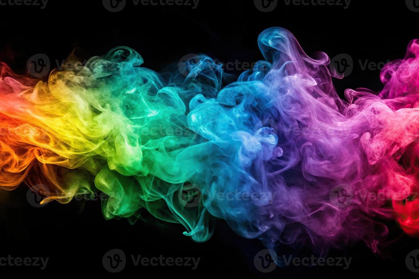 abstract background of colorful smoke on black background photo