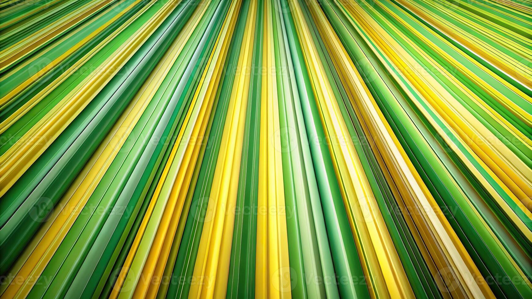 Abstract background featuring worm's eye view with green and yellow stripes photo
