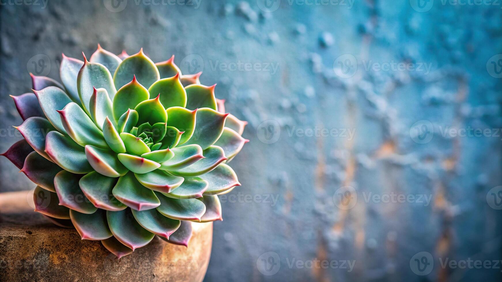 Abstract background of Echevaria plant with forced perspective photo