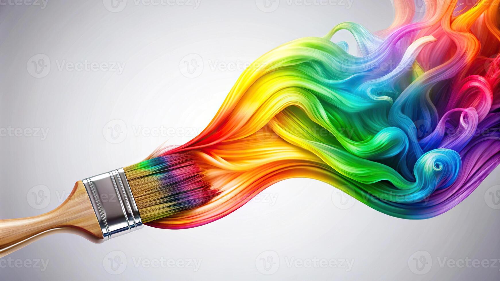 Abstract colorful flame with brush in motion photo