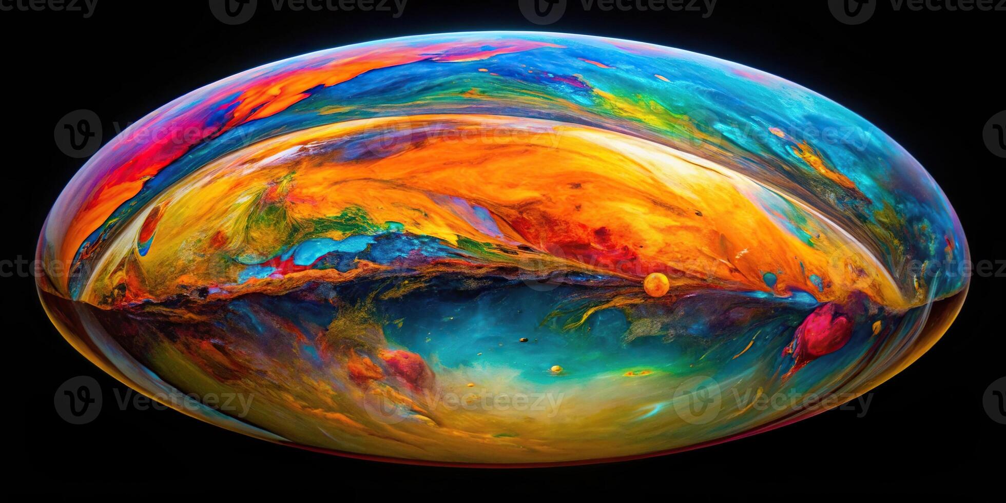 Abstract colorful oil painting with a black background photo