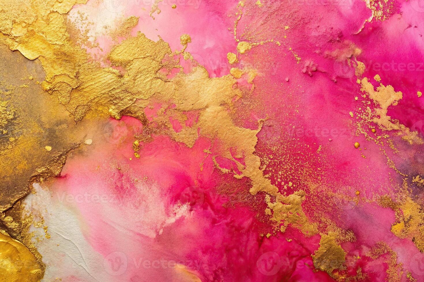 Abstract aerial painting with pink and gold texture background photo