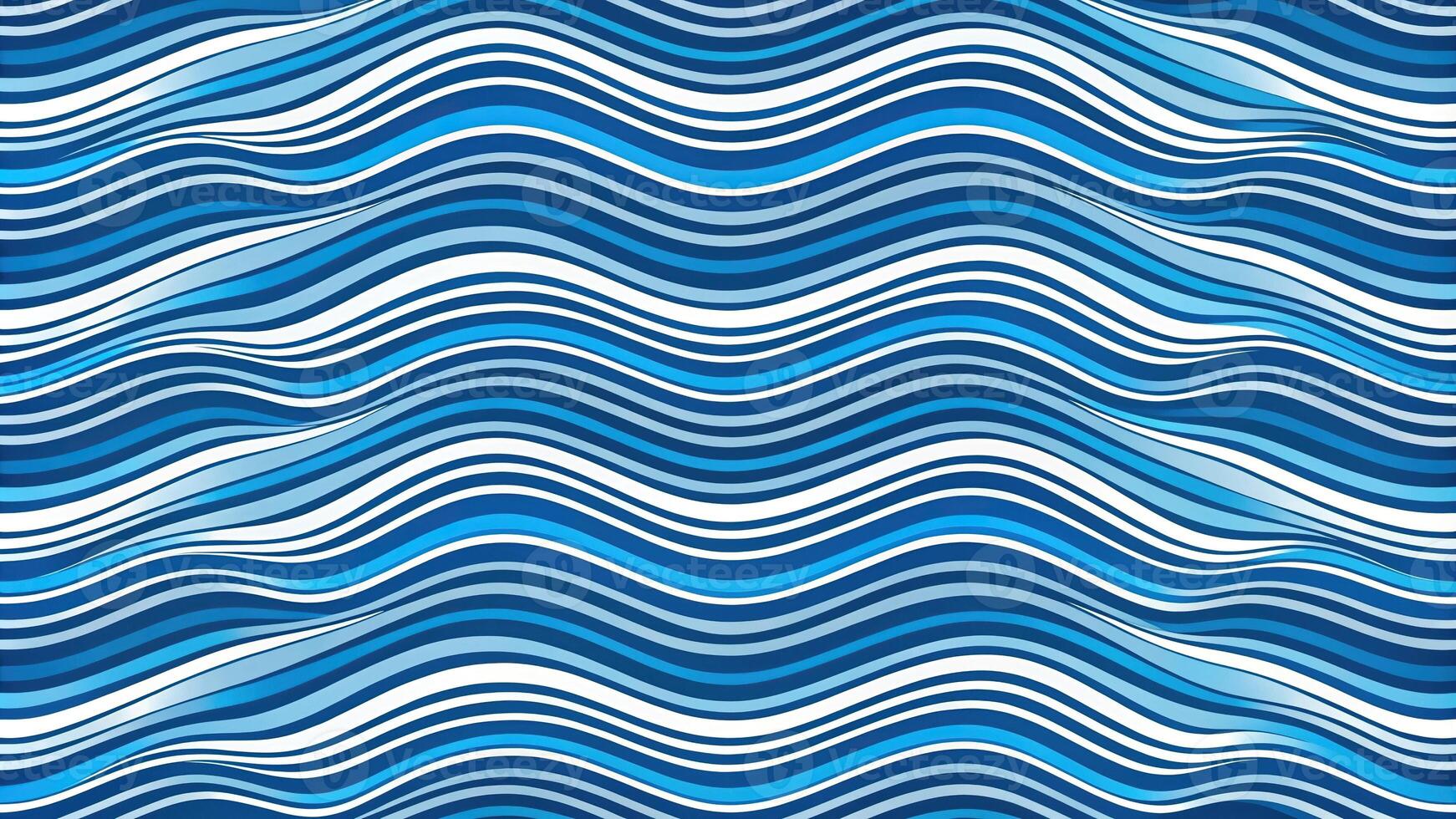 Abstract blue and white waves background with silhouette design photo