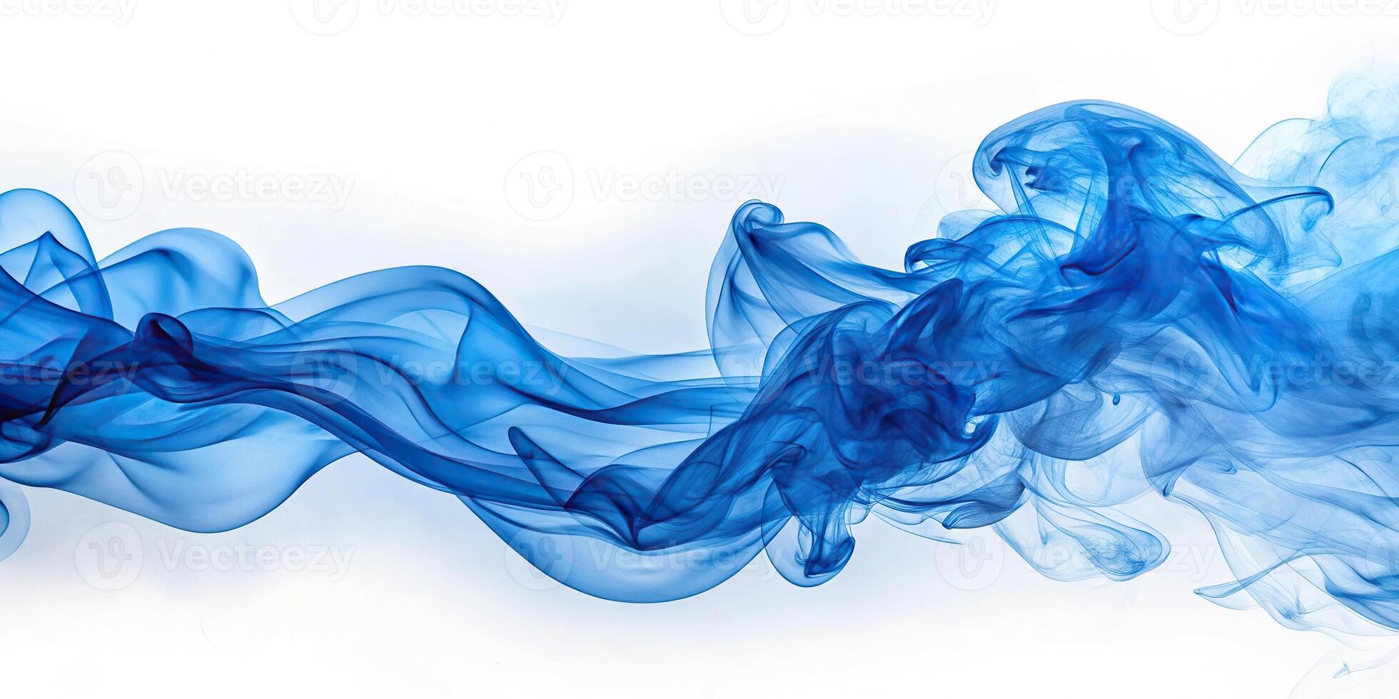 Abstract blue smoke patterns in white background Forced Perspective photo