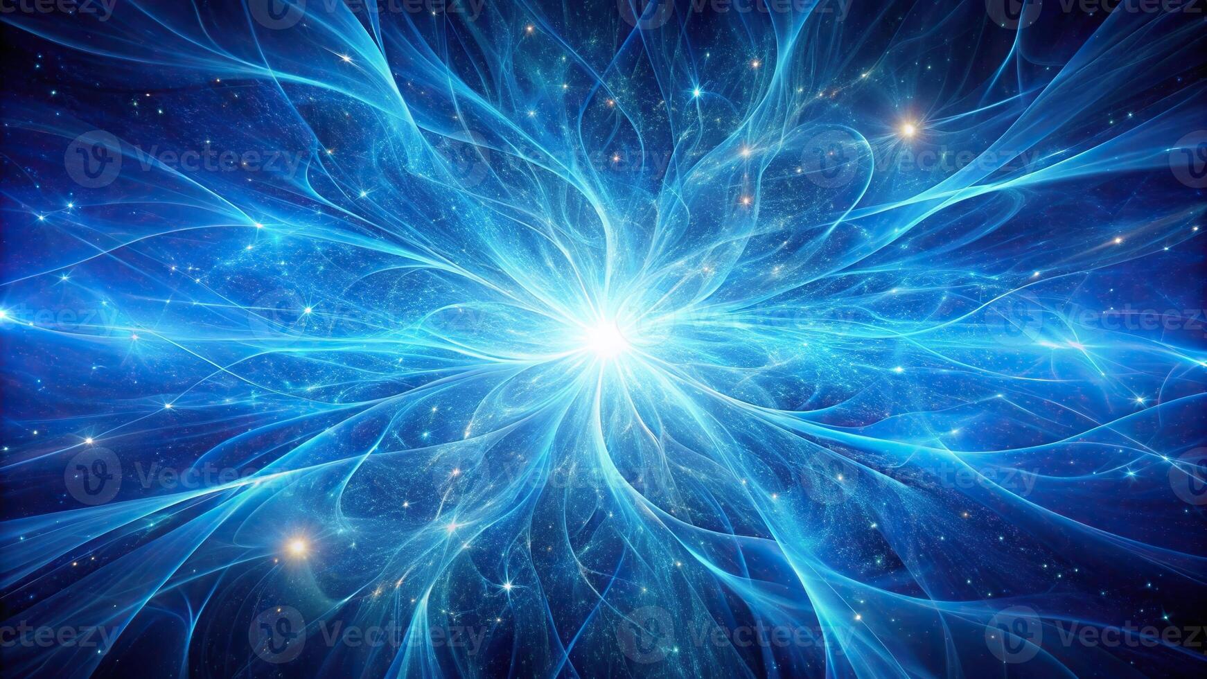 Abstract blue space background with flowing cosmic energy photo