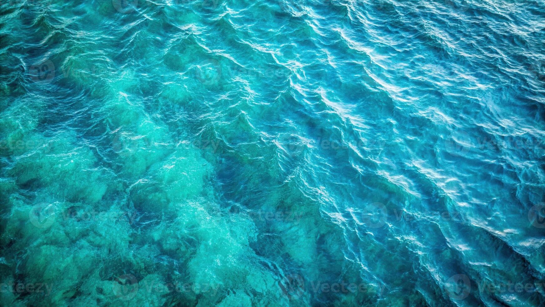 Abstract blue water pattern on green background with aquatic texture from bird's eye view photo