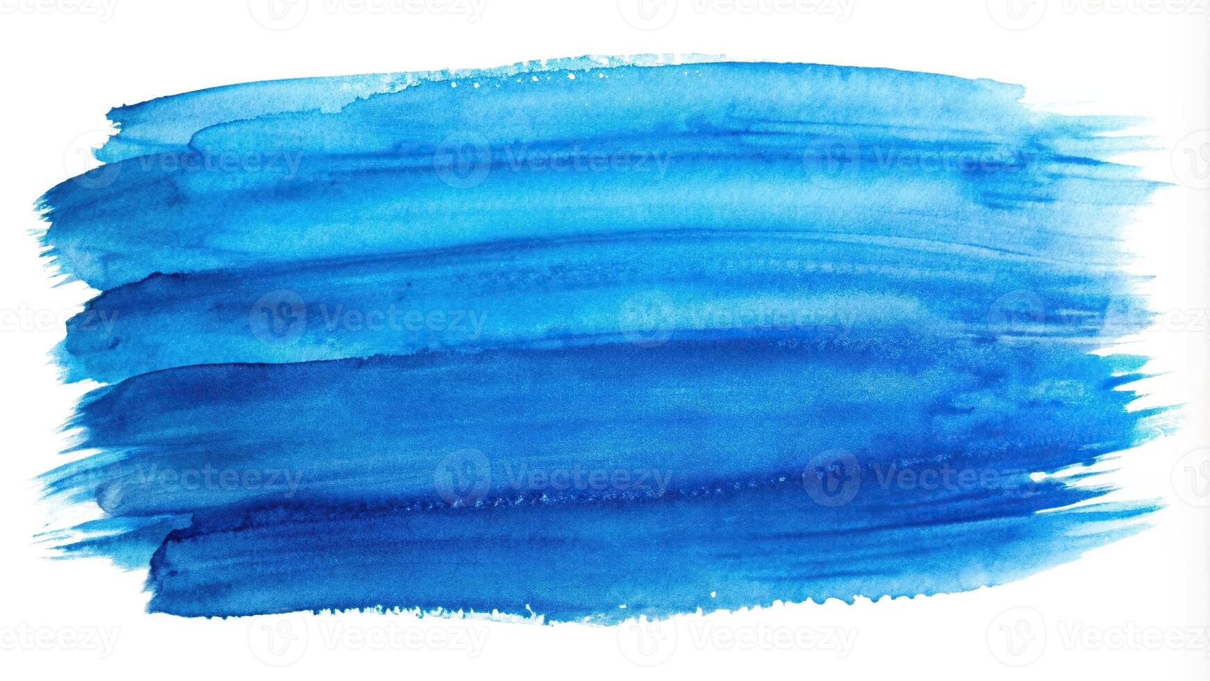 abstract blue watercolor brush strokes on an isolated white background photo