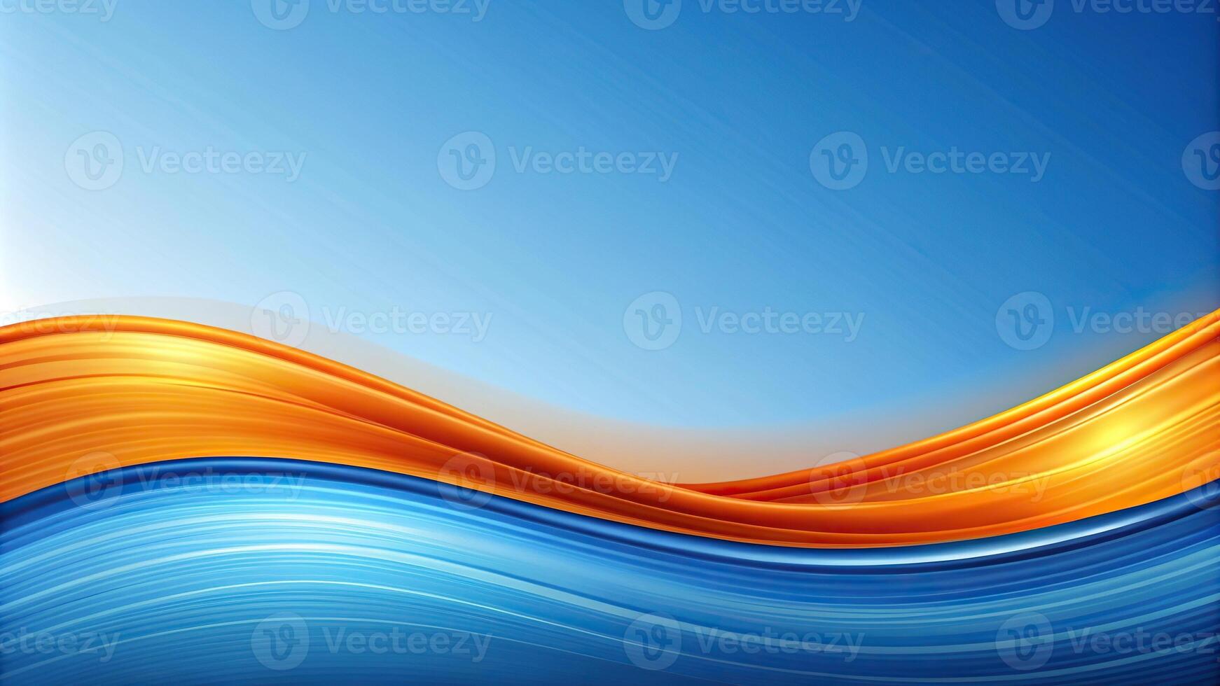 Abstract blue wave design on orange background perfect for presentation slides photo