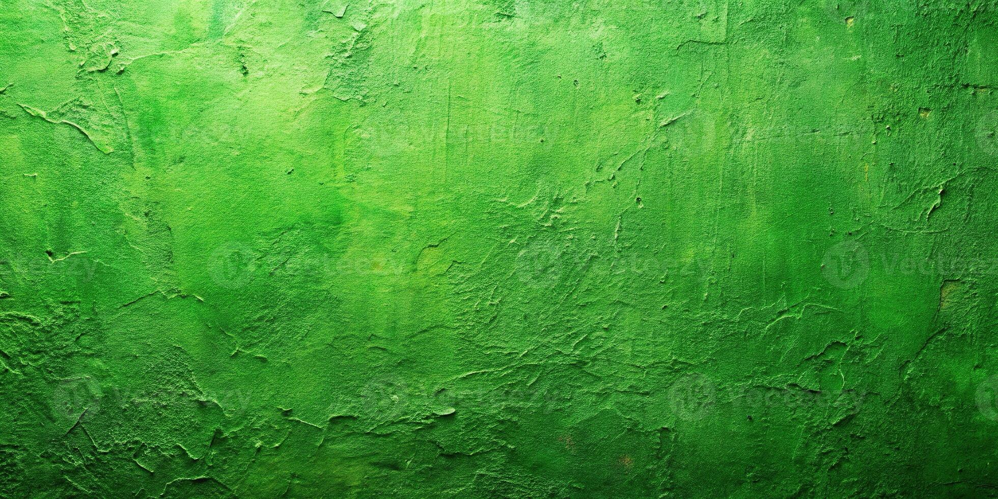 Abstract aerial green paint on a wall background with copy space photo