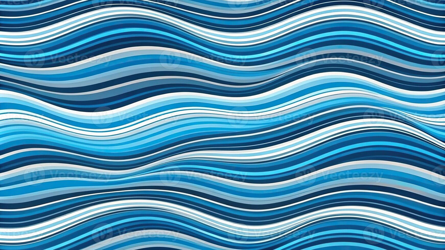 Abstract blue and white striped waves background silhouette photo