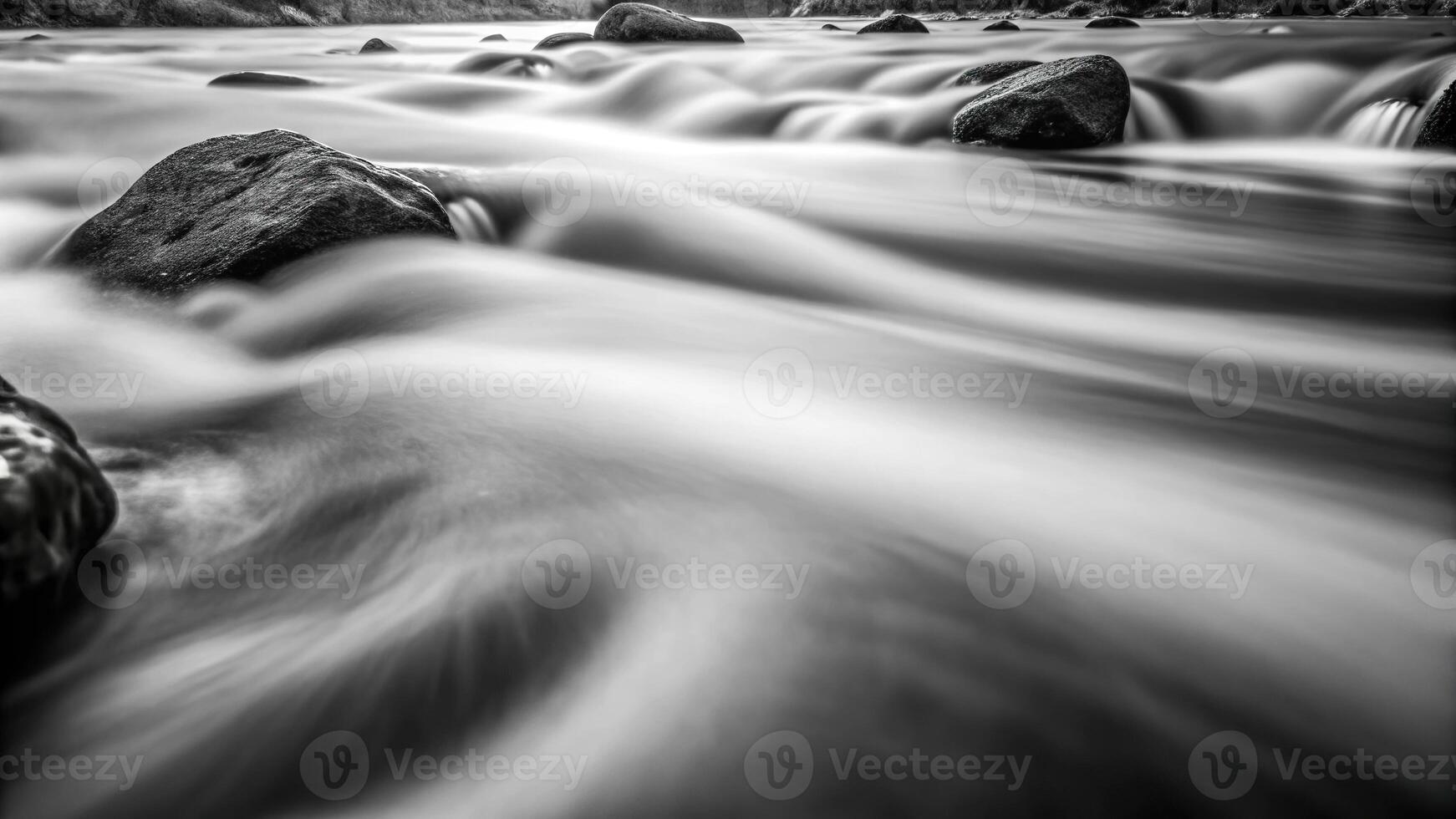 Abstract black and white river background in macro photography photo