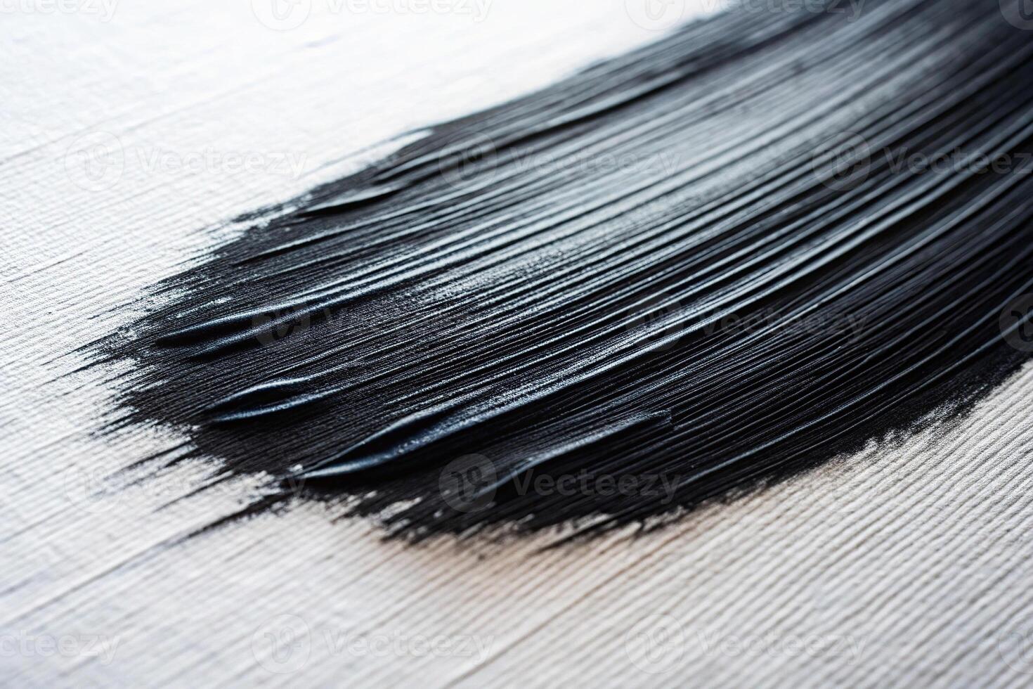 abstract black brushstroke textures on white canvas background photo