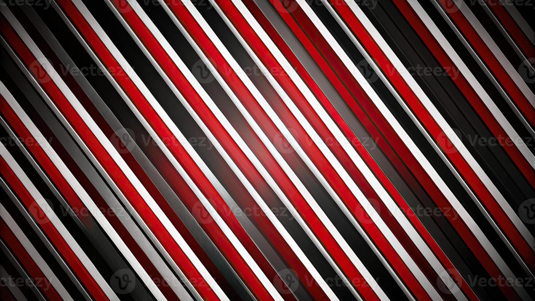 Abstract black background with tilted red and white vertical pin stripes photo