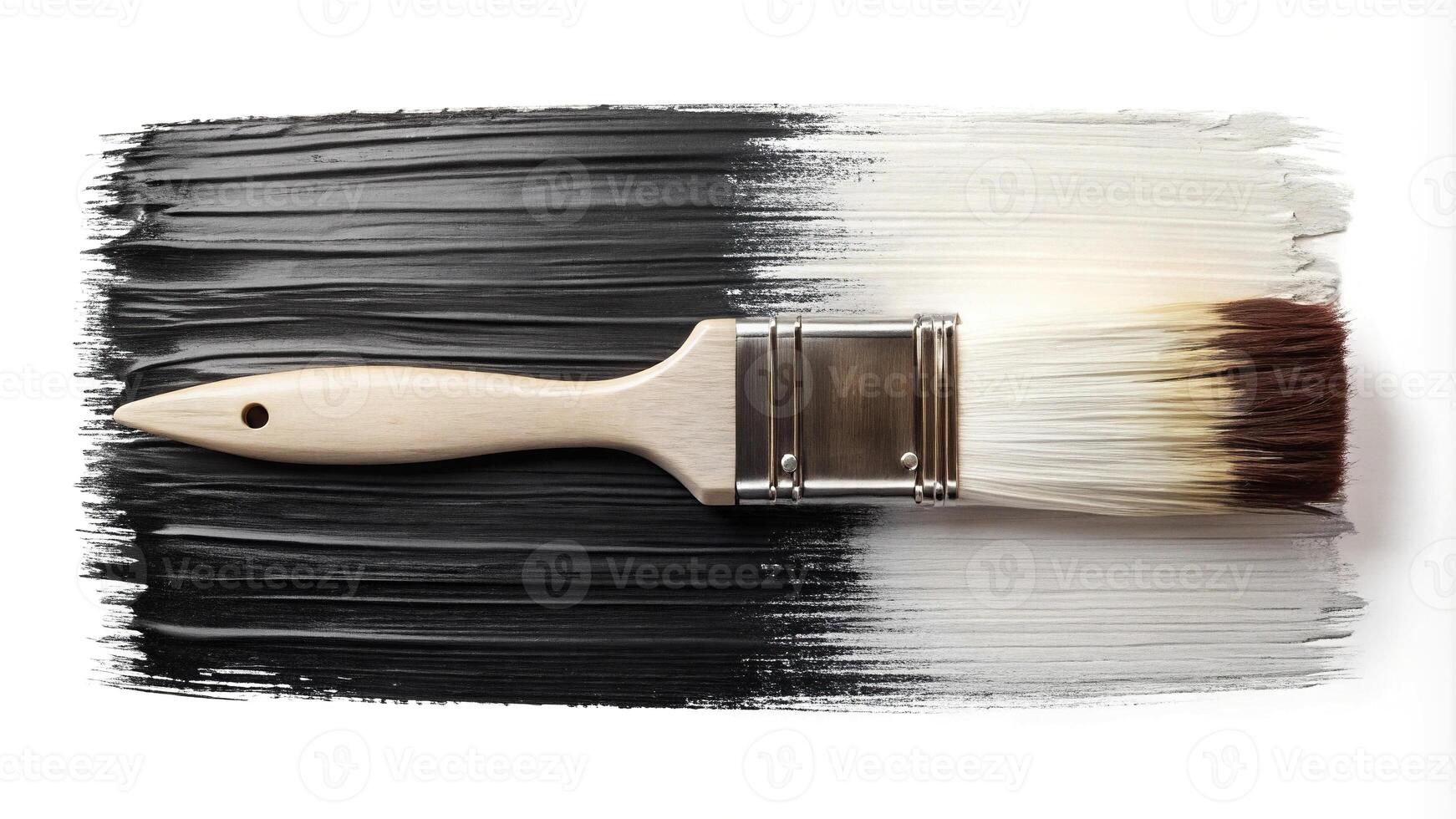 Abstract black and white paint brush stroke texture with aerial view photo