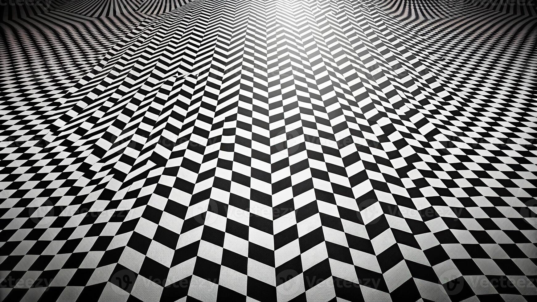 Abstract black and white patterns background with tilted angle photo