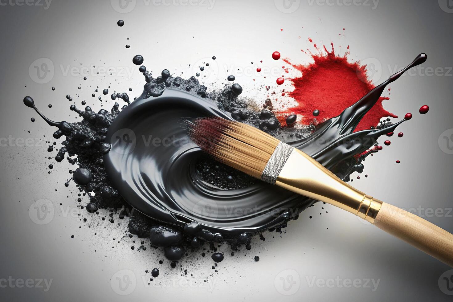 abstract black paint brush strokes in Japanese style photo