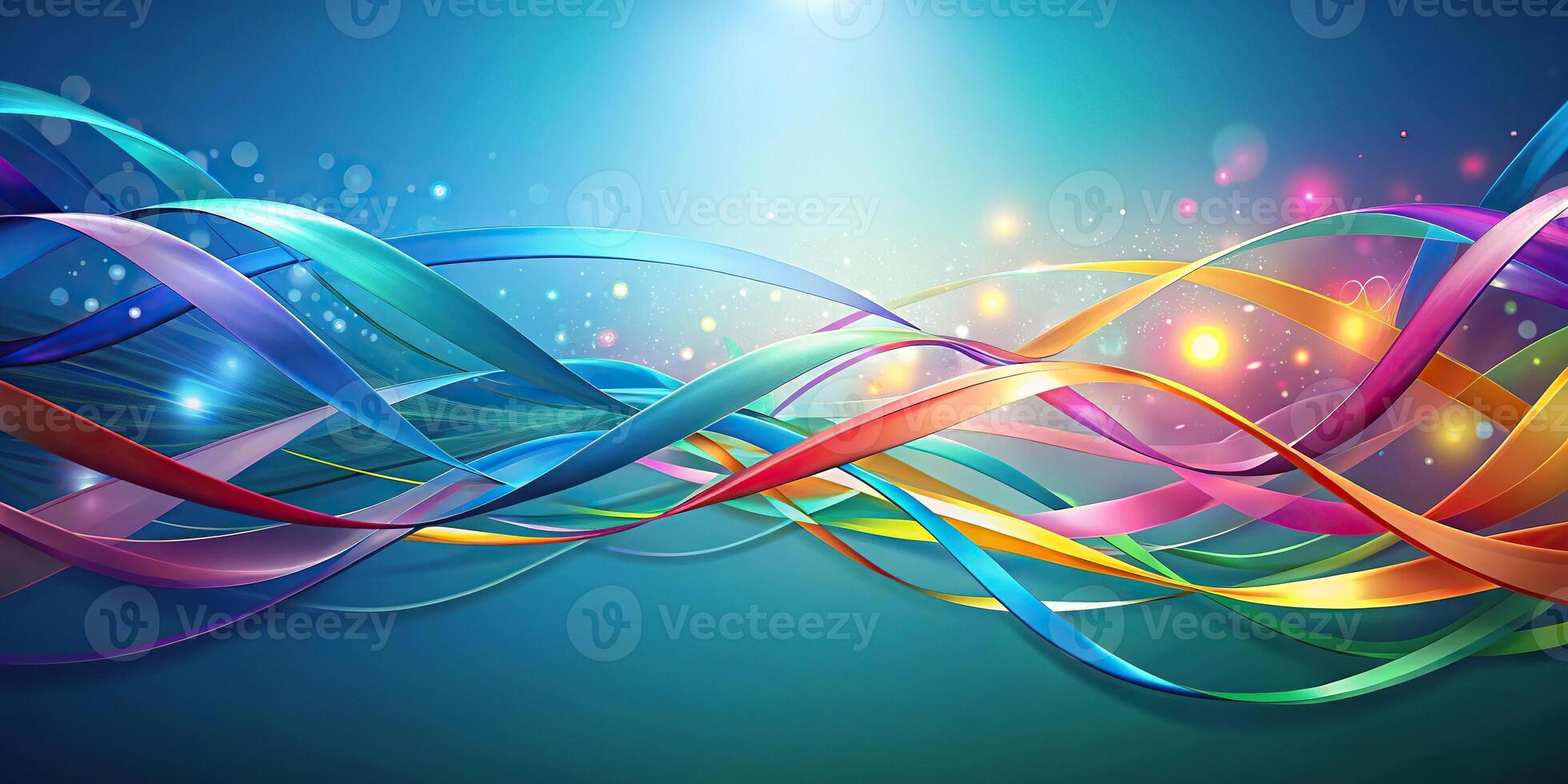 Abstract background with floating ribbons photo