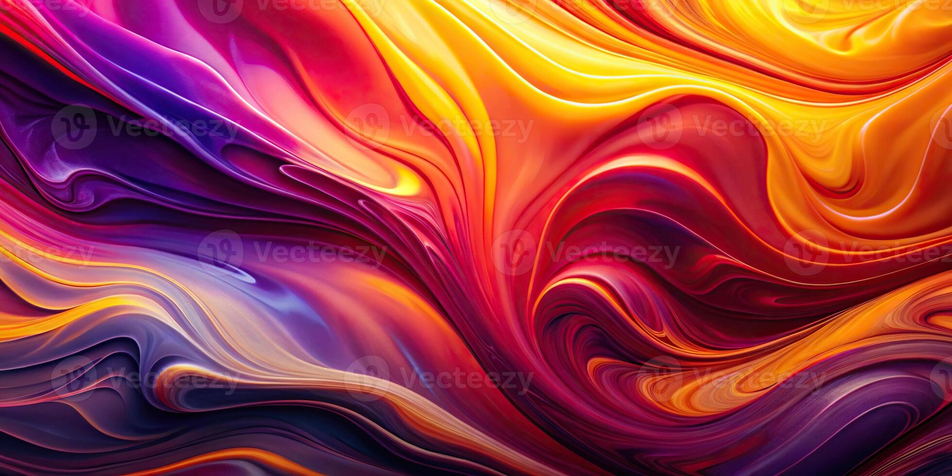 Abstract background with fluid colors blending in red, yellow, and violet gradient, featuring depth of field effect photo