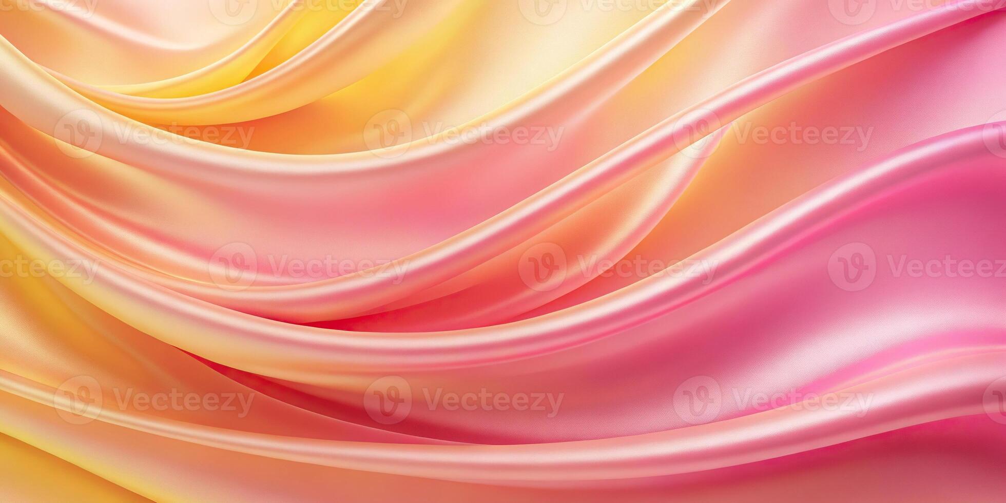 Abstract background with gradient colors of pink, peach, and yellow silk photo