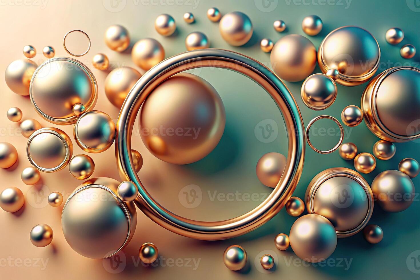 Abstract background with ring and ball shapes photo