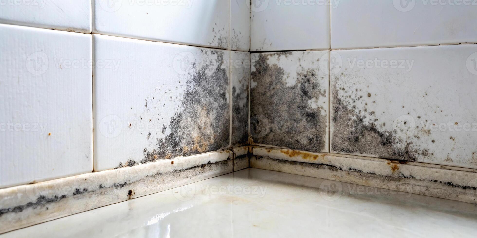 Cracked concrete wall with black mold exterior photo