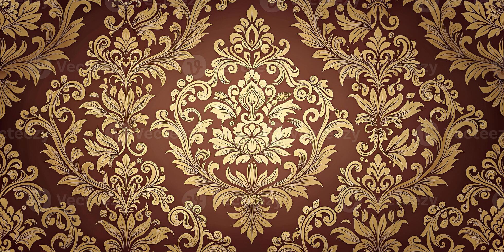 elegant damask pattern with intricate motifs and monochromatic color palette photo