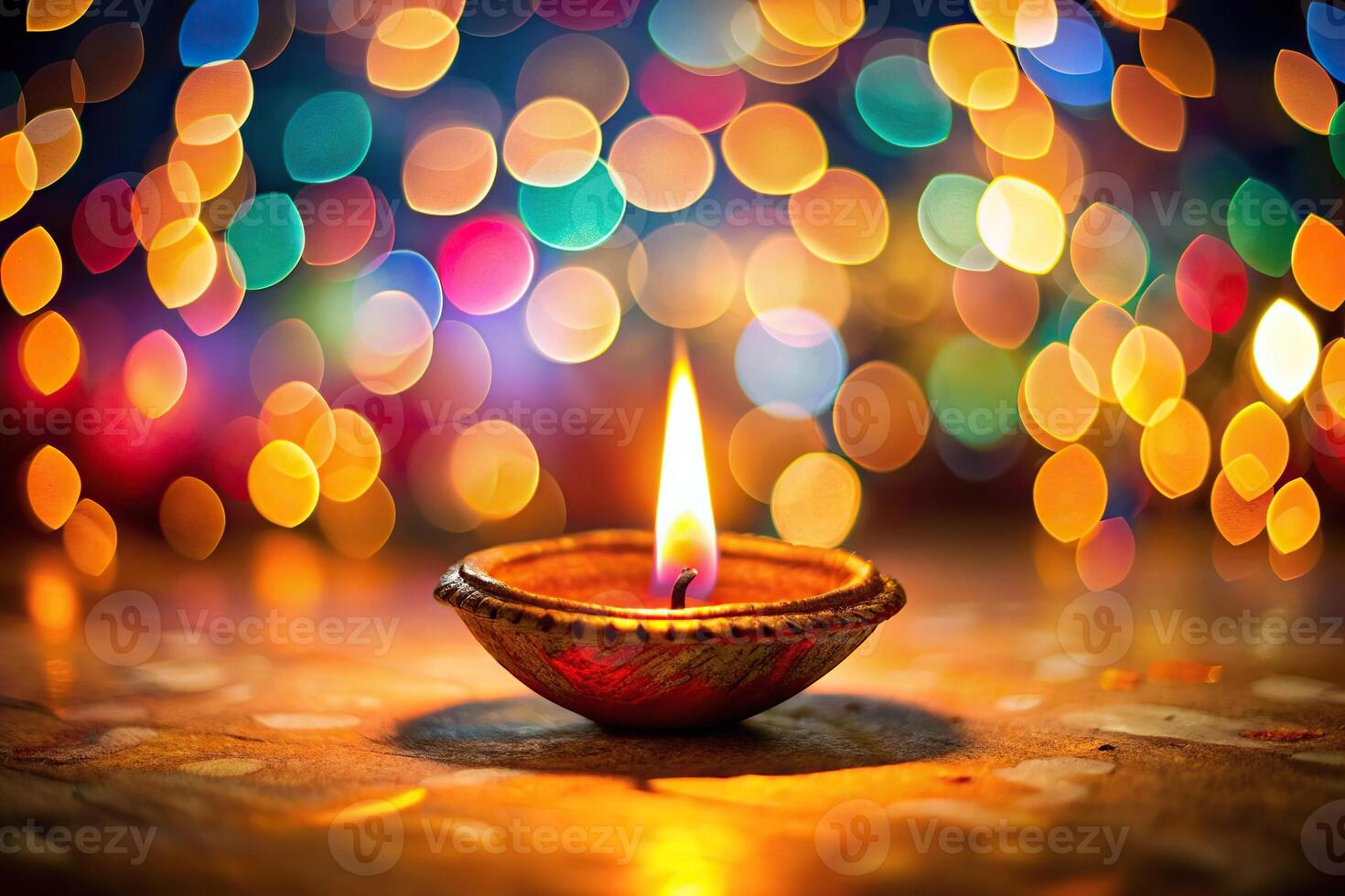 Depth of Field Diwali lights with some in focus and some out of focus photo