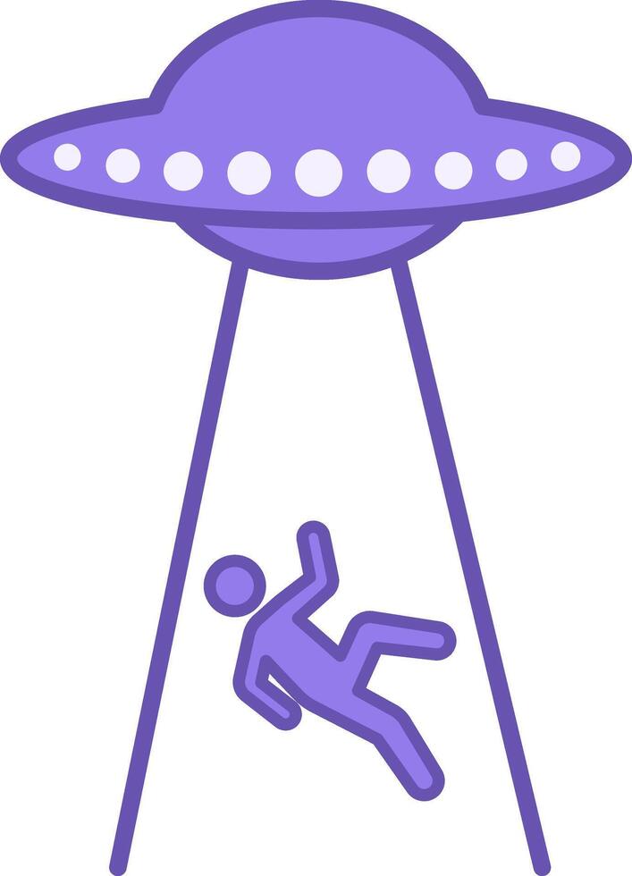 UFO Color Icon. Icon. Aliens Take Human to Alien Ship vector