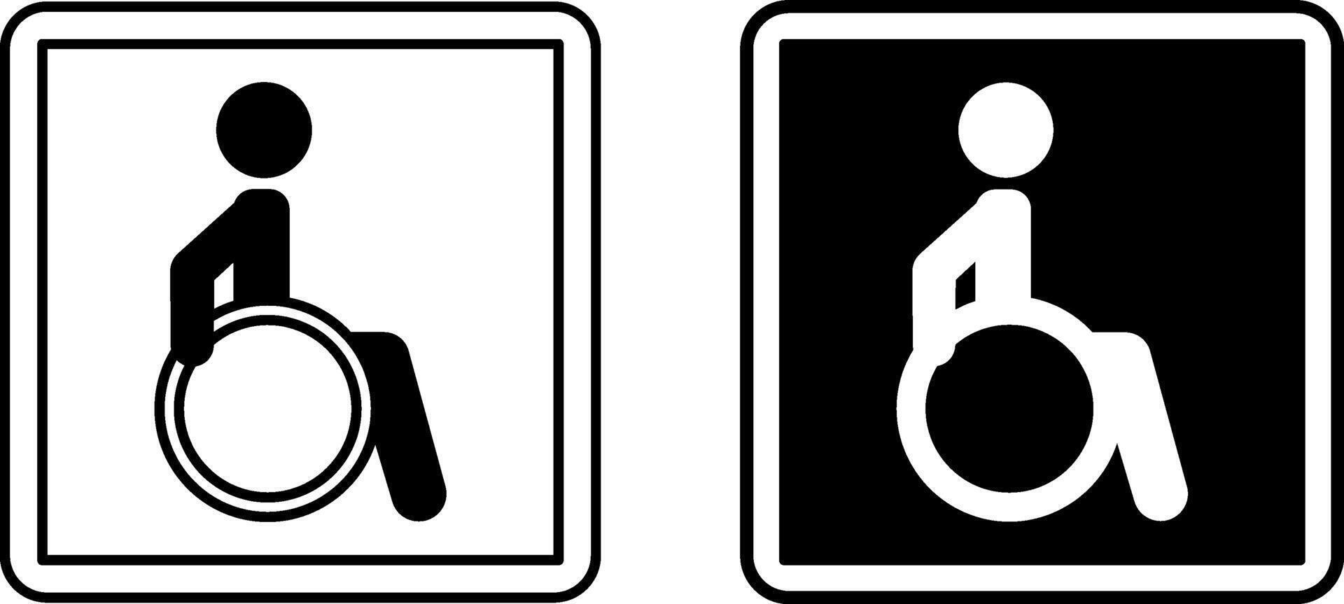 Signs Disability Parking. Square Road Signs. A person in a Wheelchair. vector