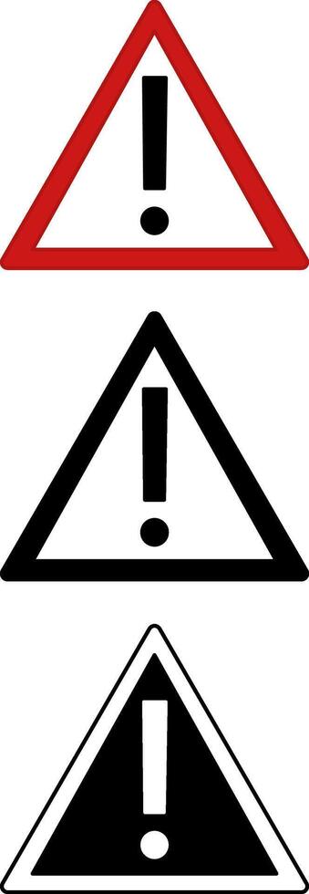 Danger Signs. Warning Road Signs. Exclamation Mark vector