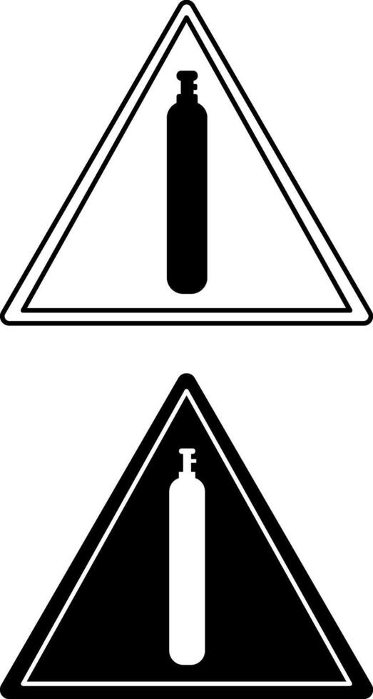 Signs Compressed Gas. Black and White Icons. Danger Warning Sign vector