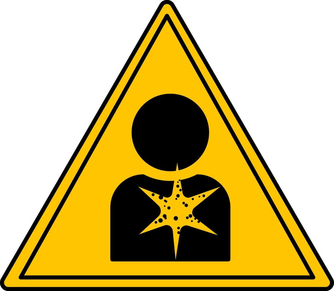 Yellow Sign Carcinogen. Icon. Warning of danger to human health. Chemical Labeling vector